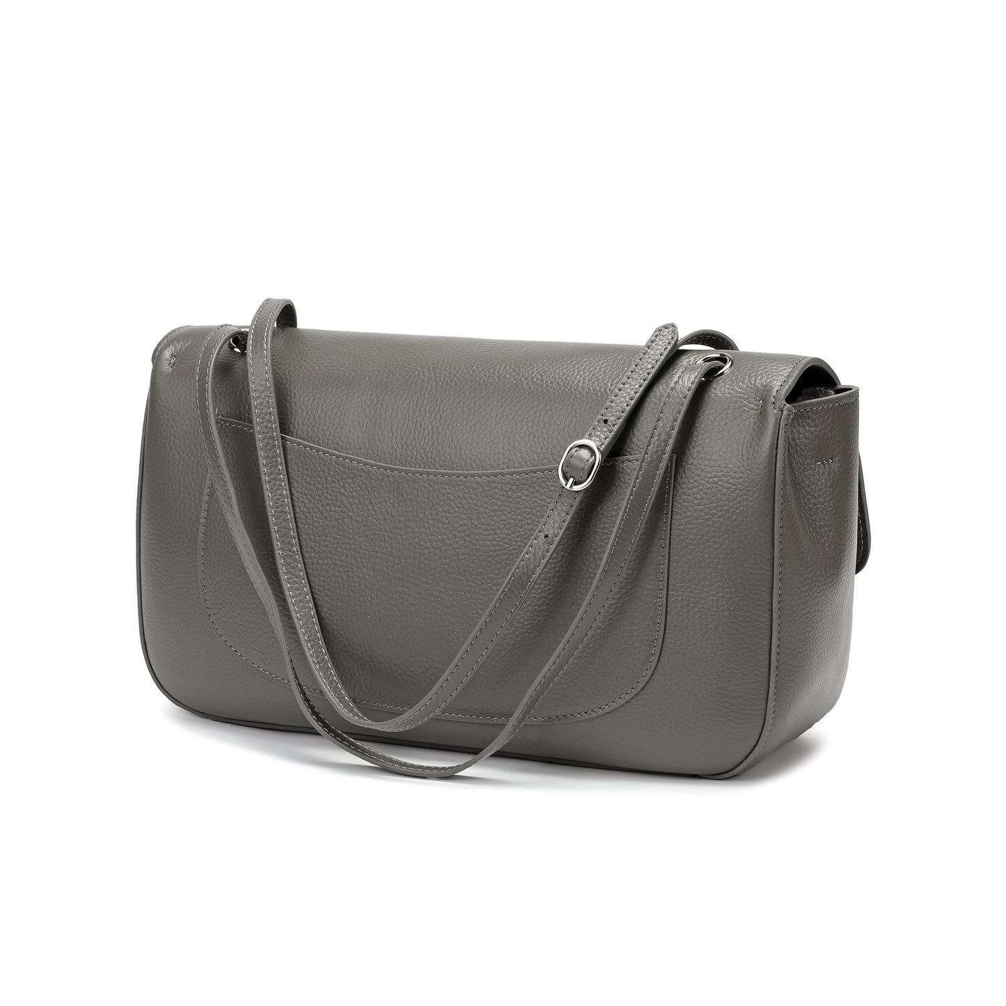Pebbled Leather Turn-Lock Shoulder Bag