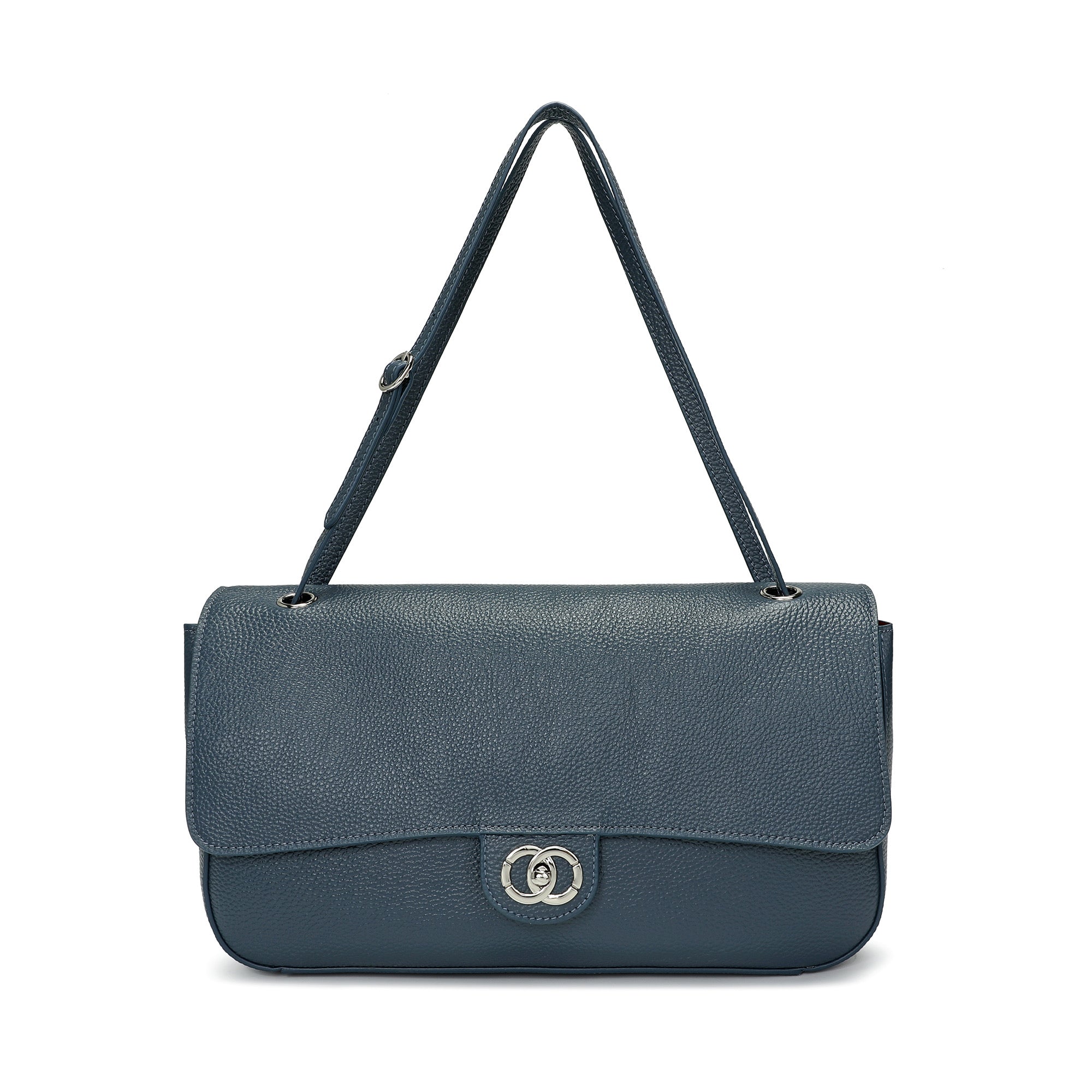 Pebbled Leather Turn-Lock Shoulder Bag – Tiffany & Fred Paris