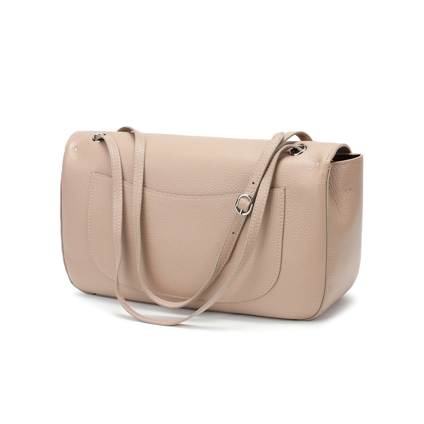 Pebbled Leather Turn-Lock Shoulder Bag