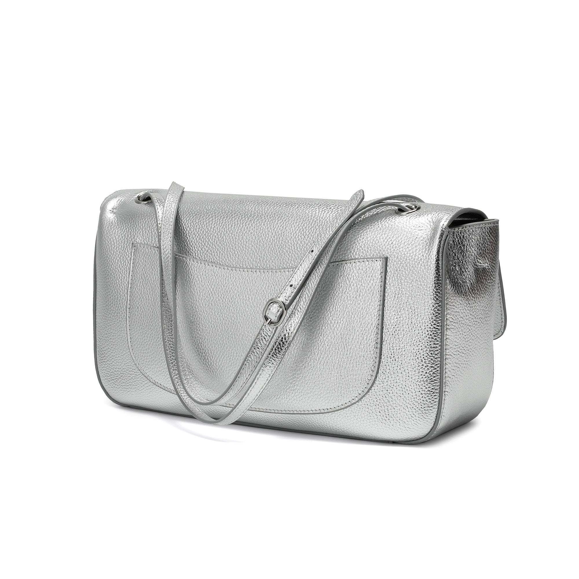 Pebbled Leather Turn-Lock Shoulder Bag – Tiffany & Fred Paris