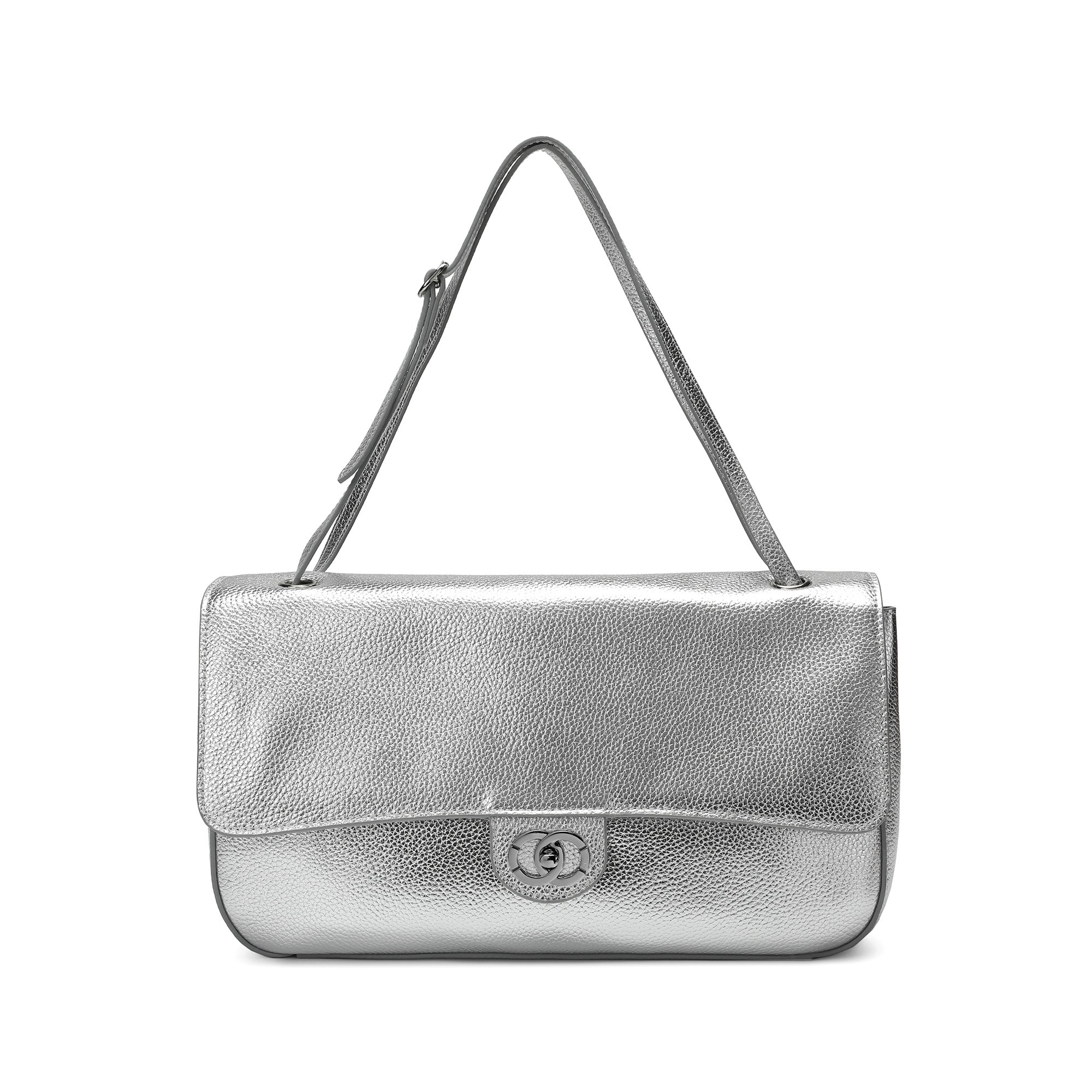 Pebbled Leather Turn-Lock Shoulder Bag – Tiffany & Fred Paris