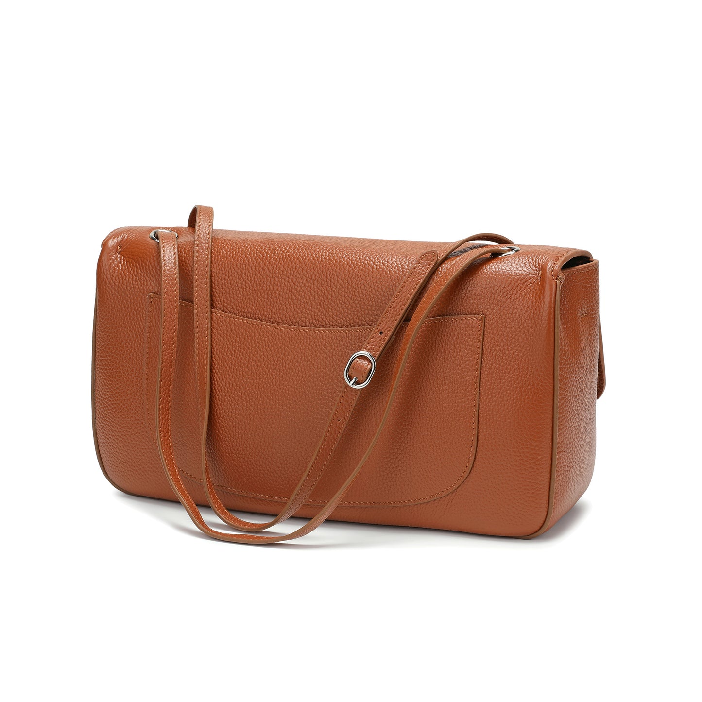 Pebbled Leather Turn-Lock Shoulder Bag