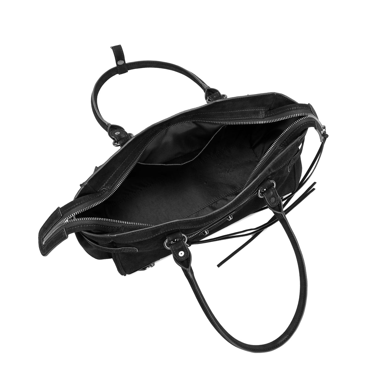 The City Suede Moto Shoulder Bag
