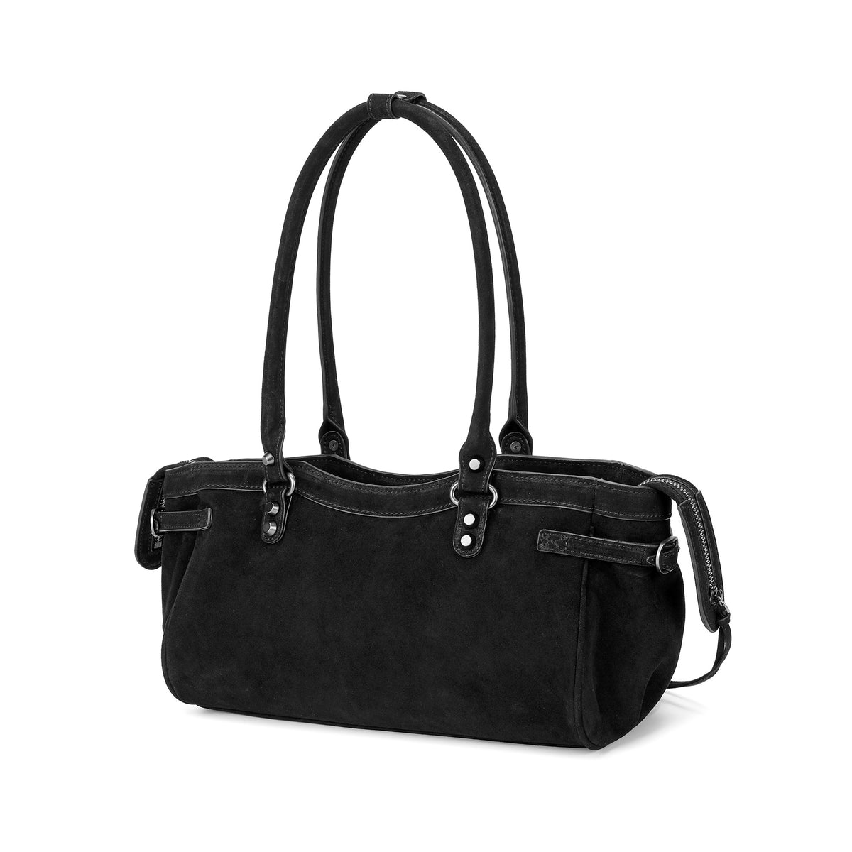 The City Suede Moto Shoulder Bag