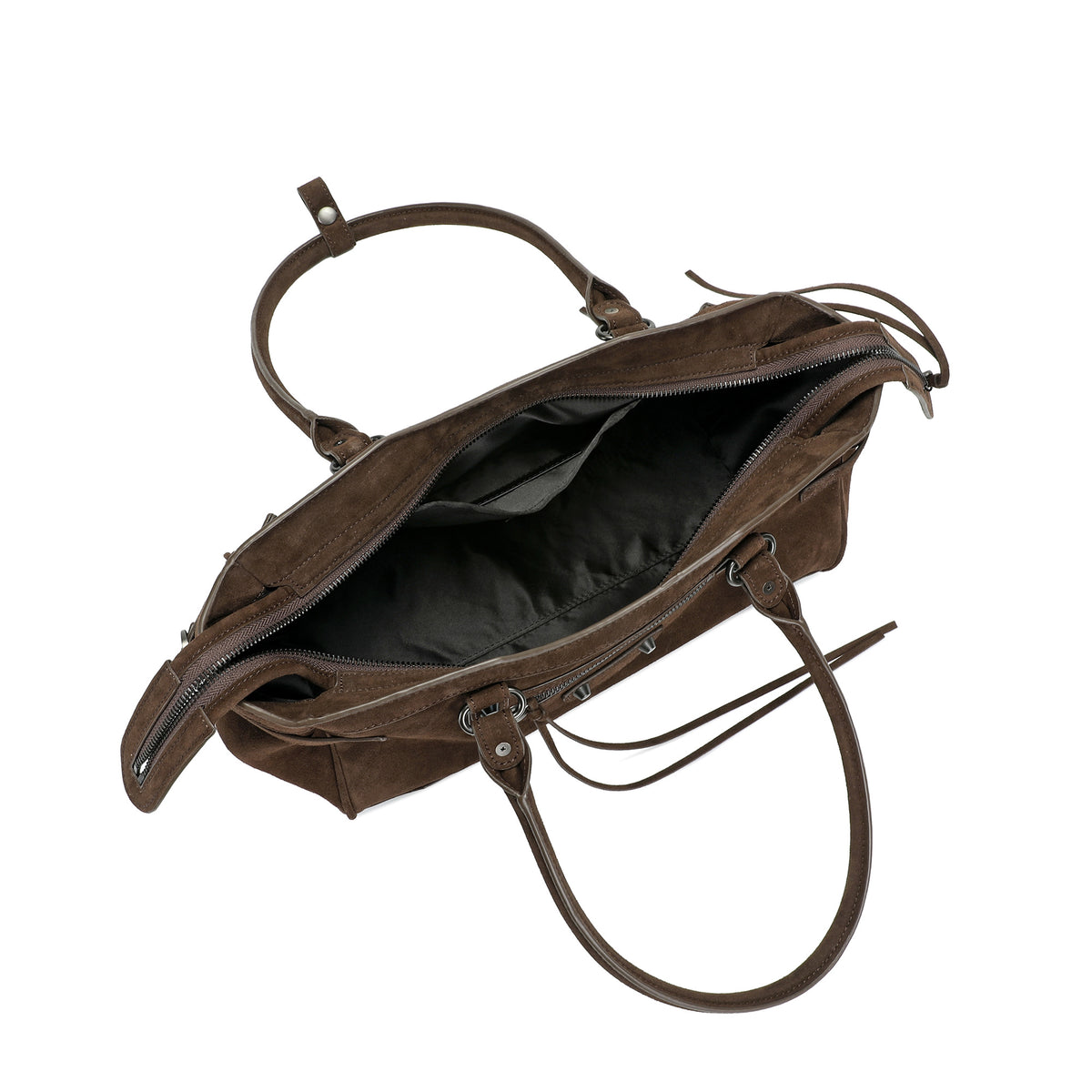 The City Suede Moto Shoulder Bag