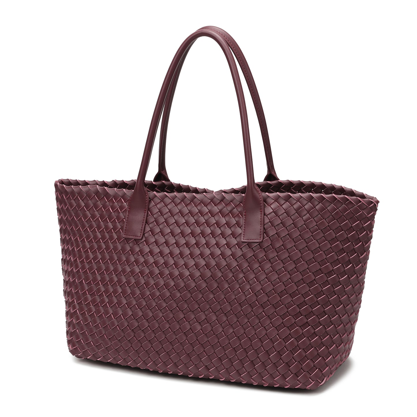 Large Hand-Woven Leather Tote Bag