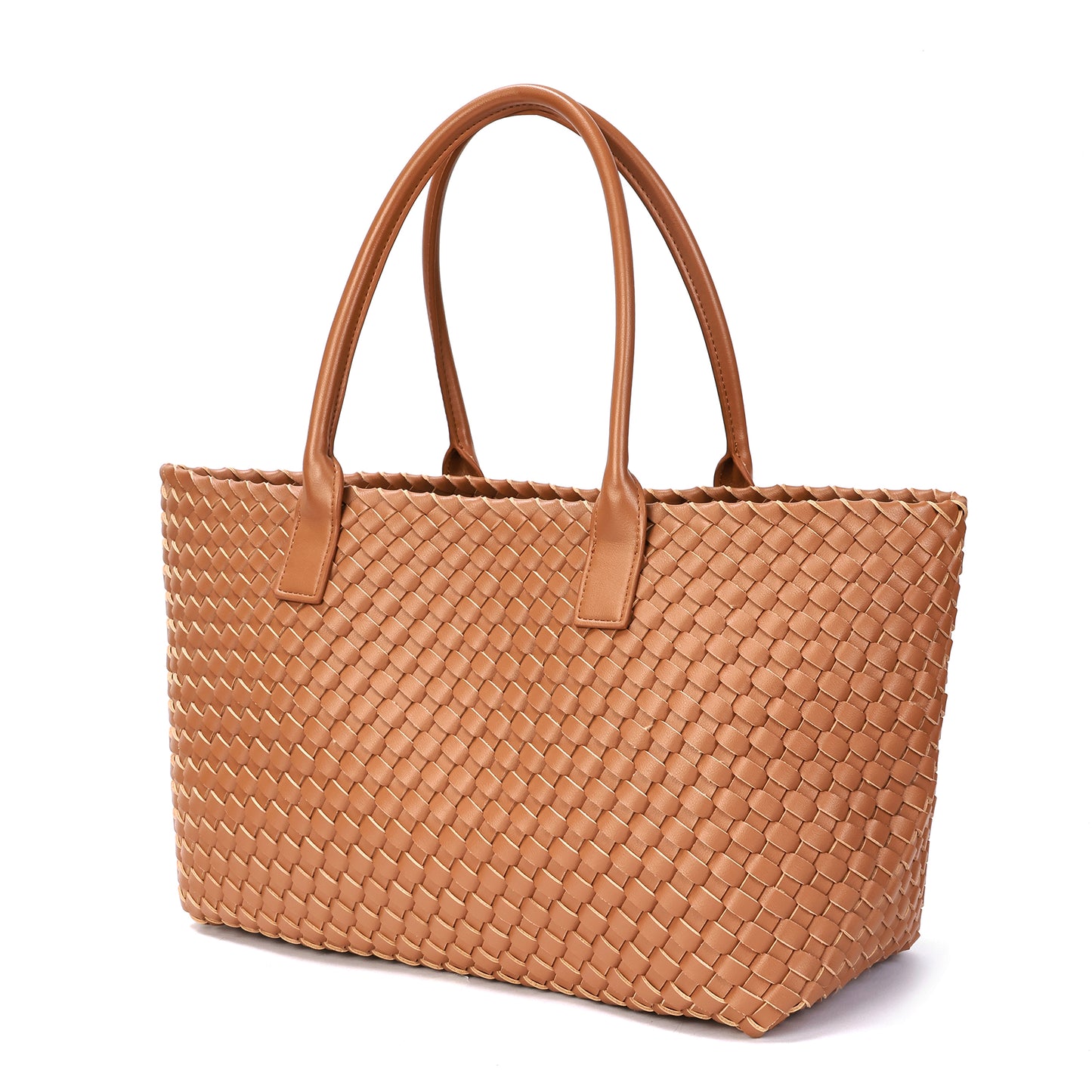 Large Hand-Woven Leather Tote Bag