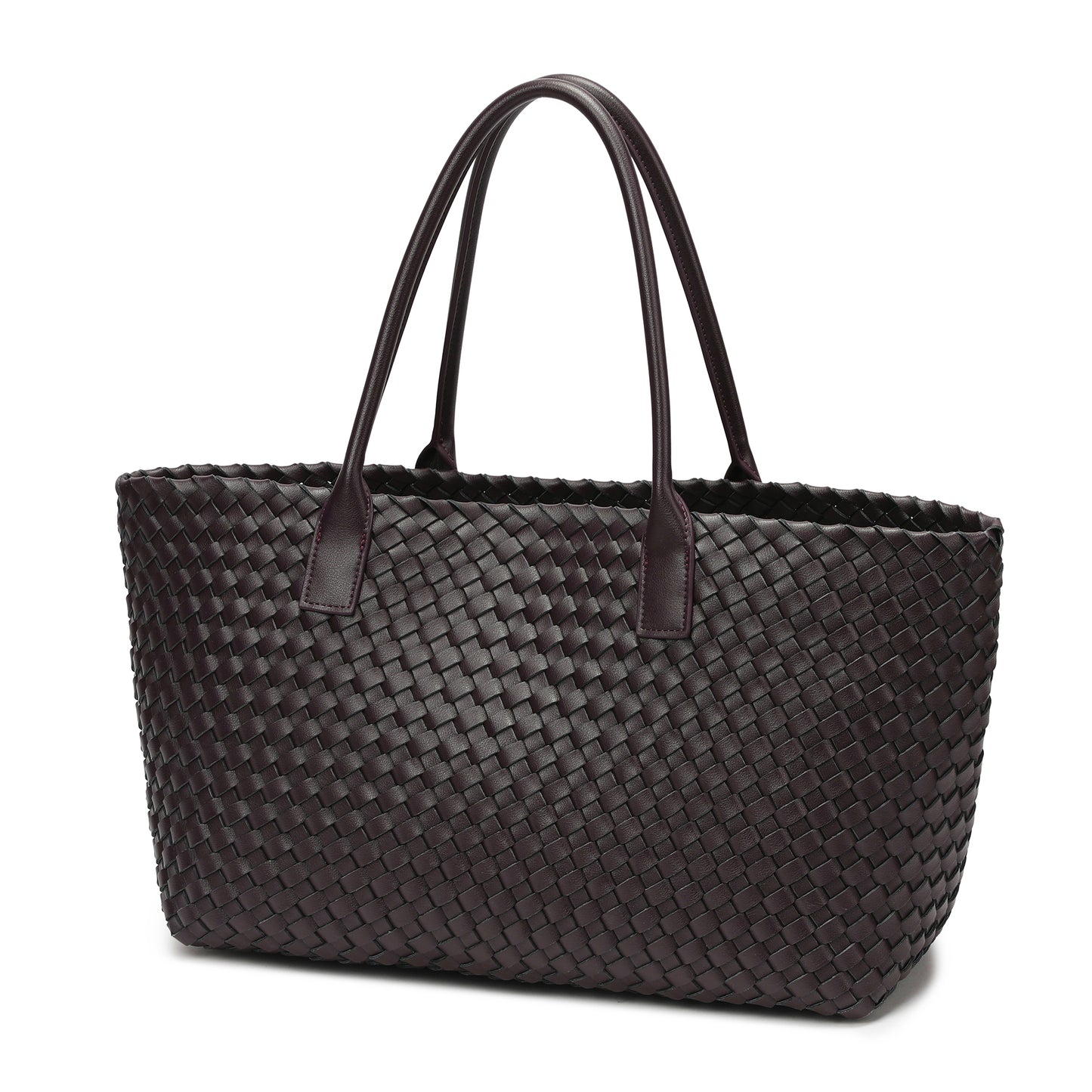 Large Hand-Woven Leather Tote Bag