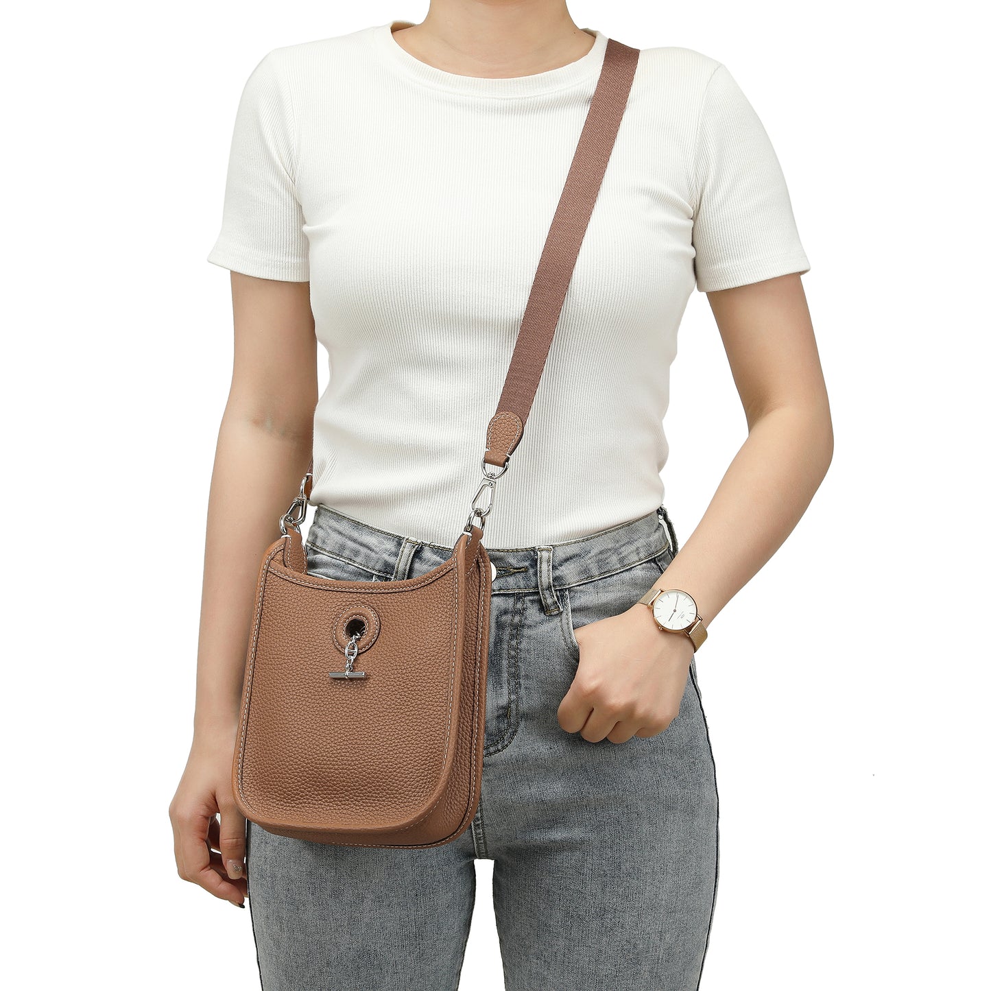 Tiffany & Fred Crossbody Bag with Toggle Closure