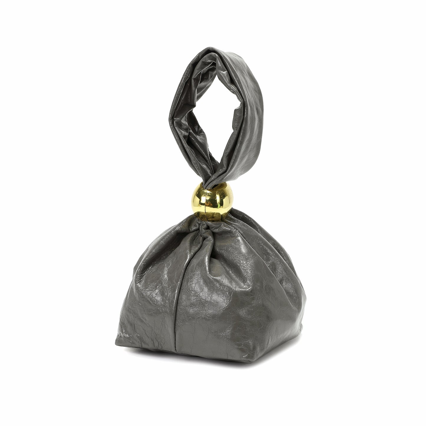 Soft Leather Knot Handle Mini Pouch