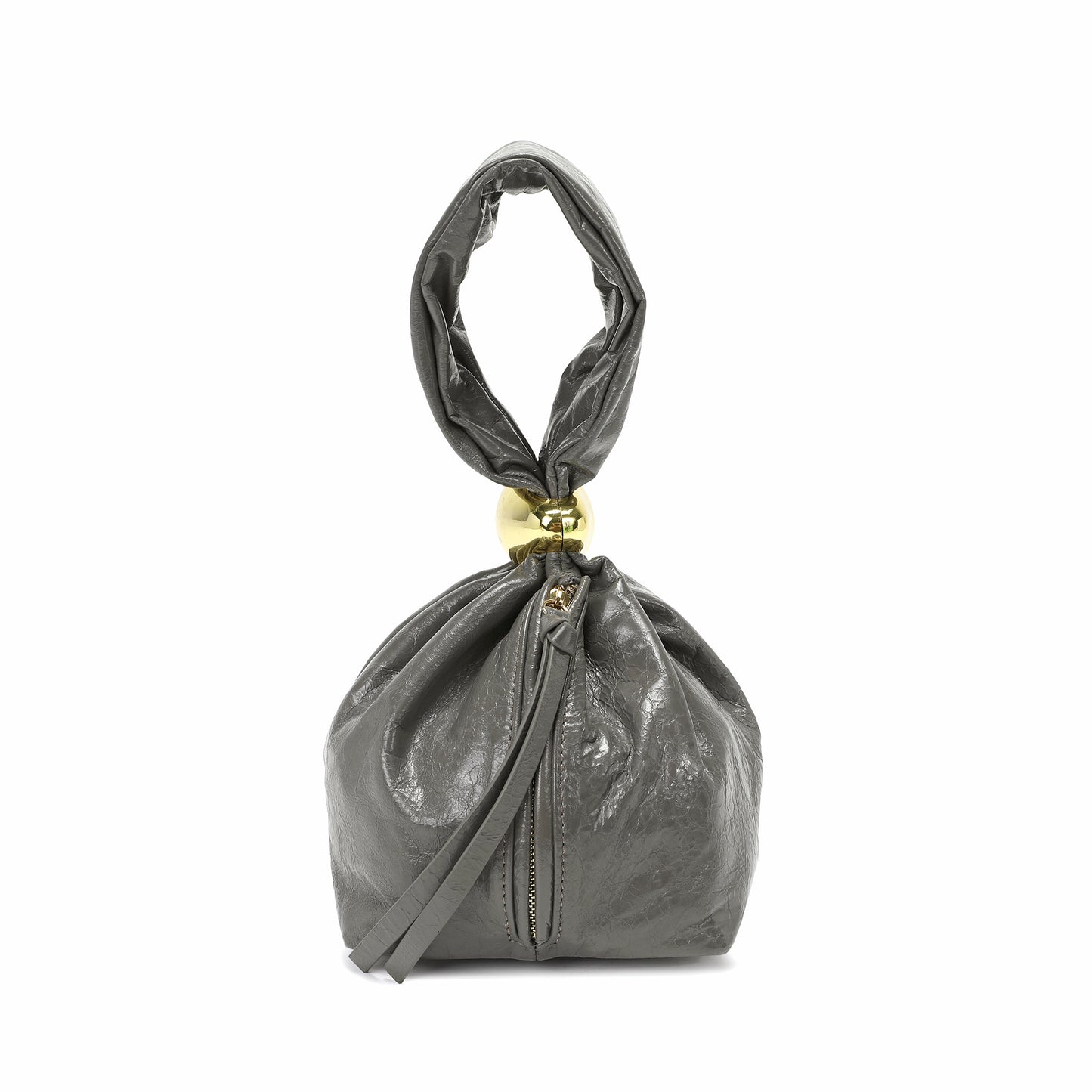 Soft Leather Knot Handle Mini Pouch