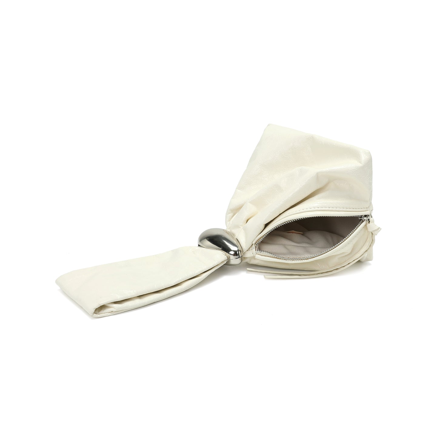 Soft Leather Knot Handle Mini Pouch