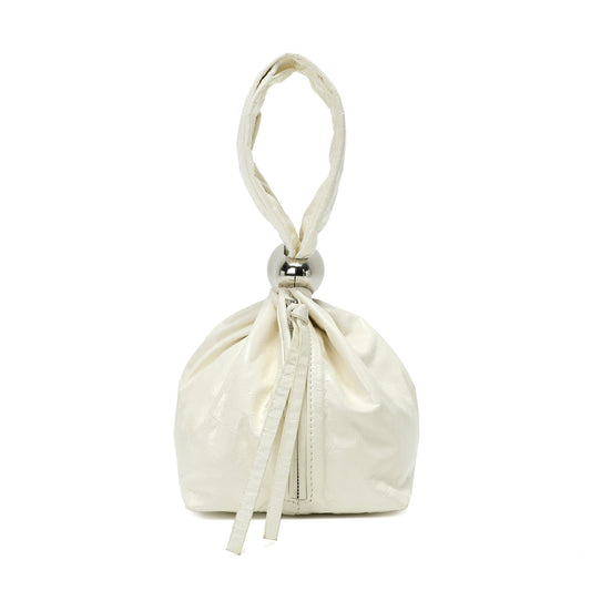 Soft Leather Knot Handle Mini Pouch
