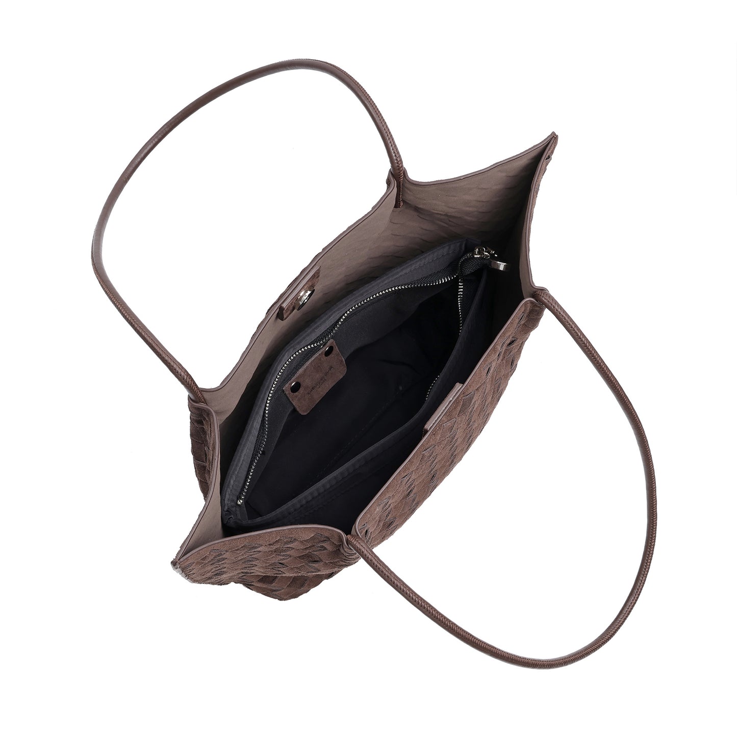 Woven Suede Leather Tote Bag