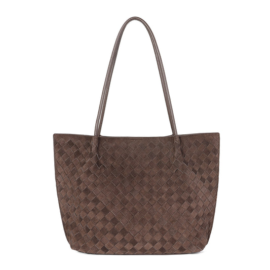 Woven Suede Leather Tote Bag