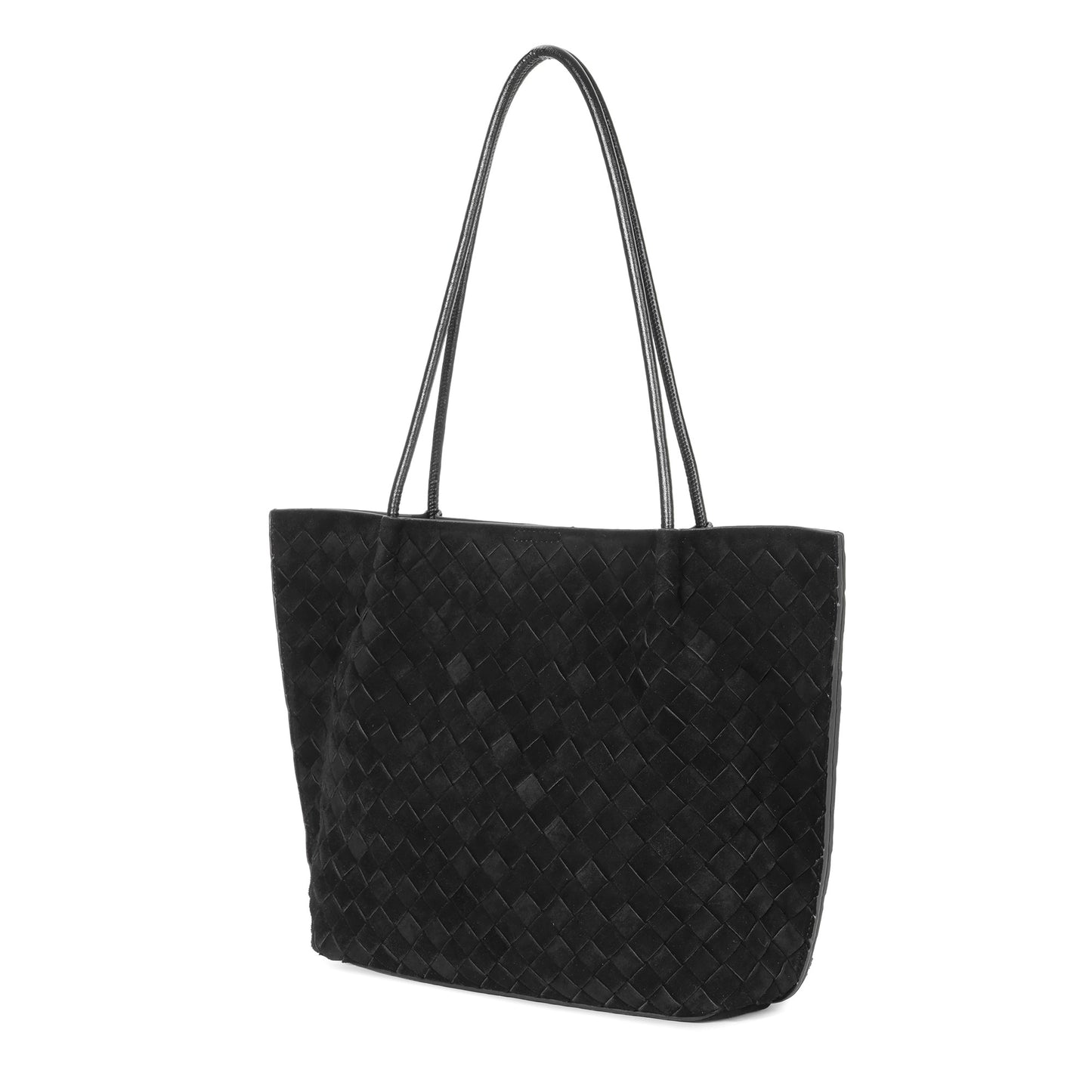 Woven Suede Leather Tote Bag