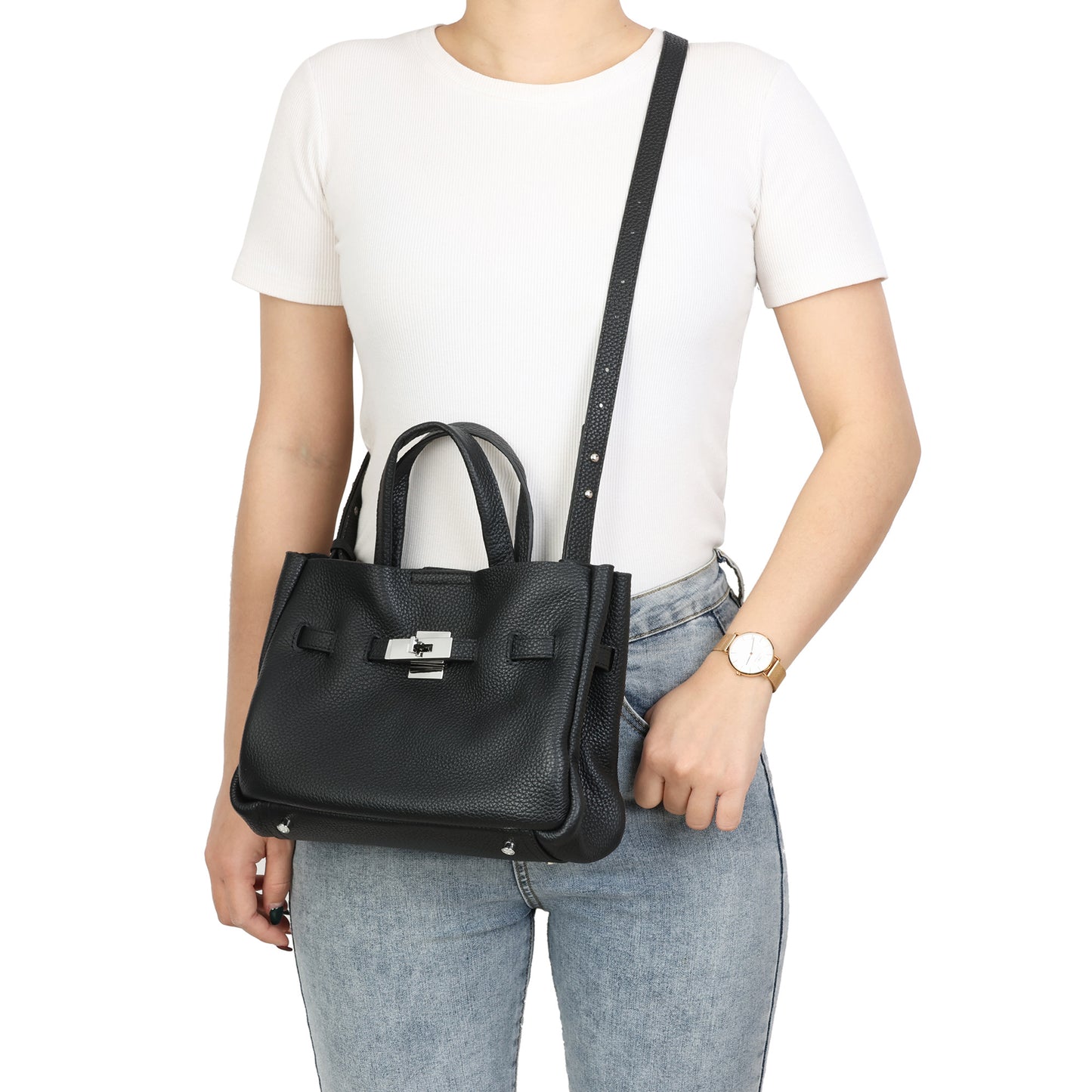 Elegant Mini Top Handle Bag with Adjustable Strap