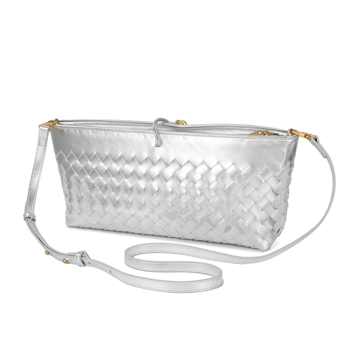 Tiffany & Fred Paris Woven Leather Clutch/Shoulder Bag