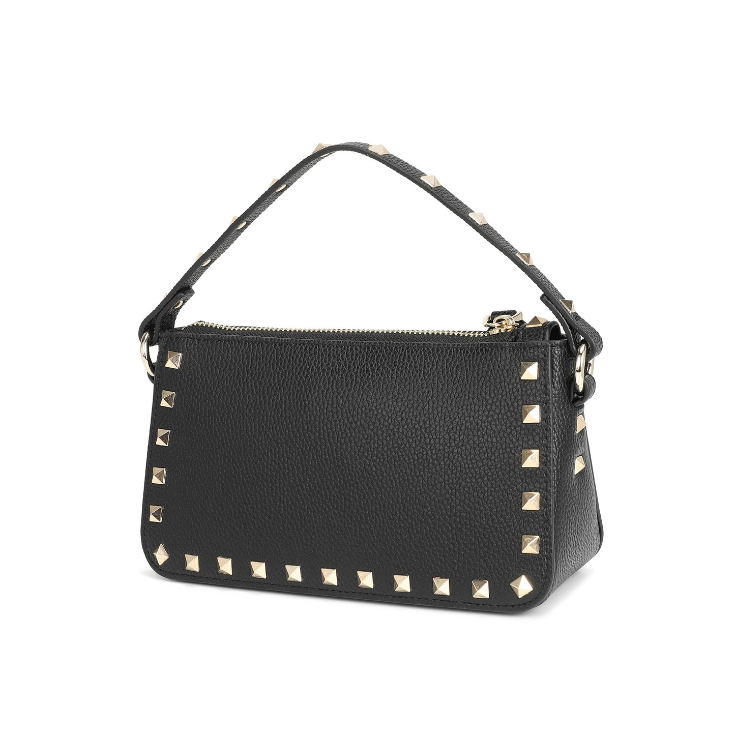 Metallic Studded Convertible Shoulder Bag