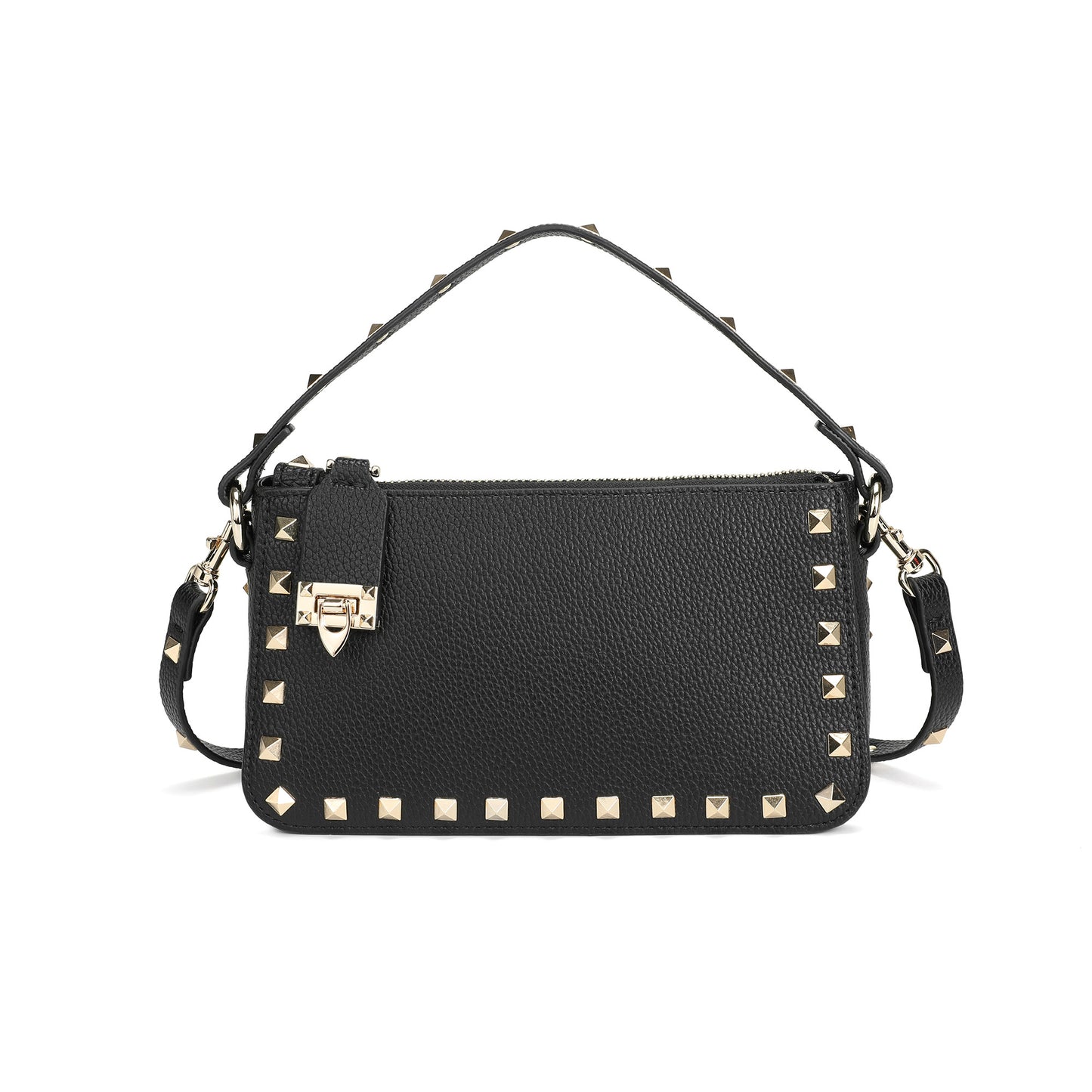 Metallic Studded Convertible Shoulder Bag