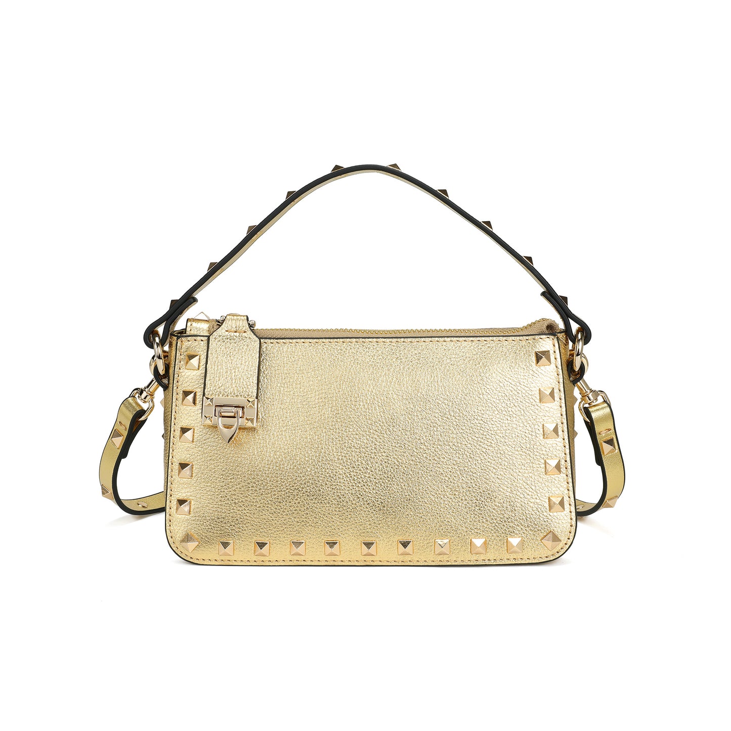 Metallic Studded Convertible Shoulder Bag