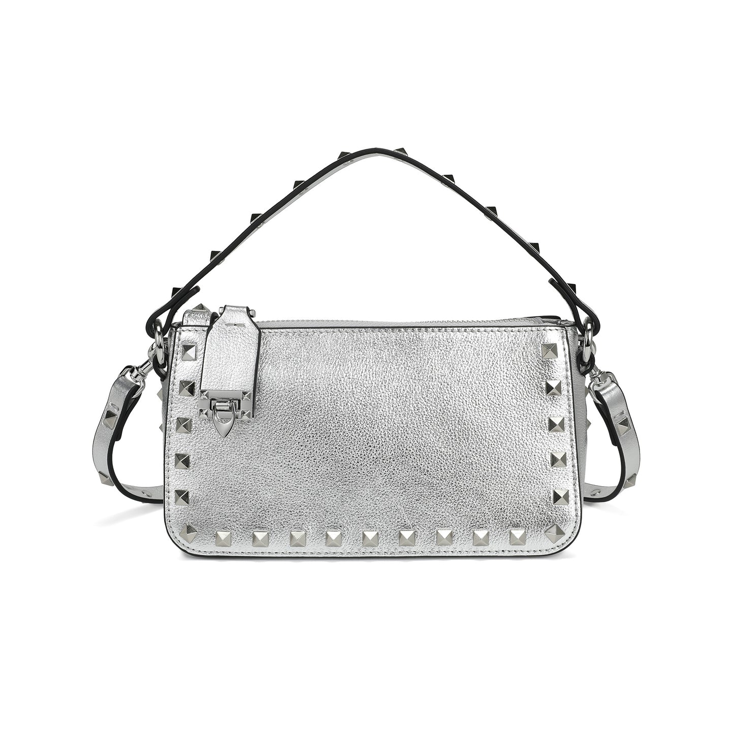 Metallic Studded Convertible Shoulder Bag