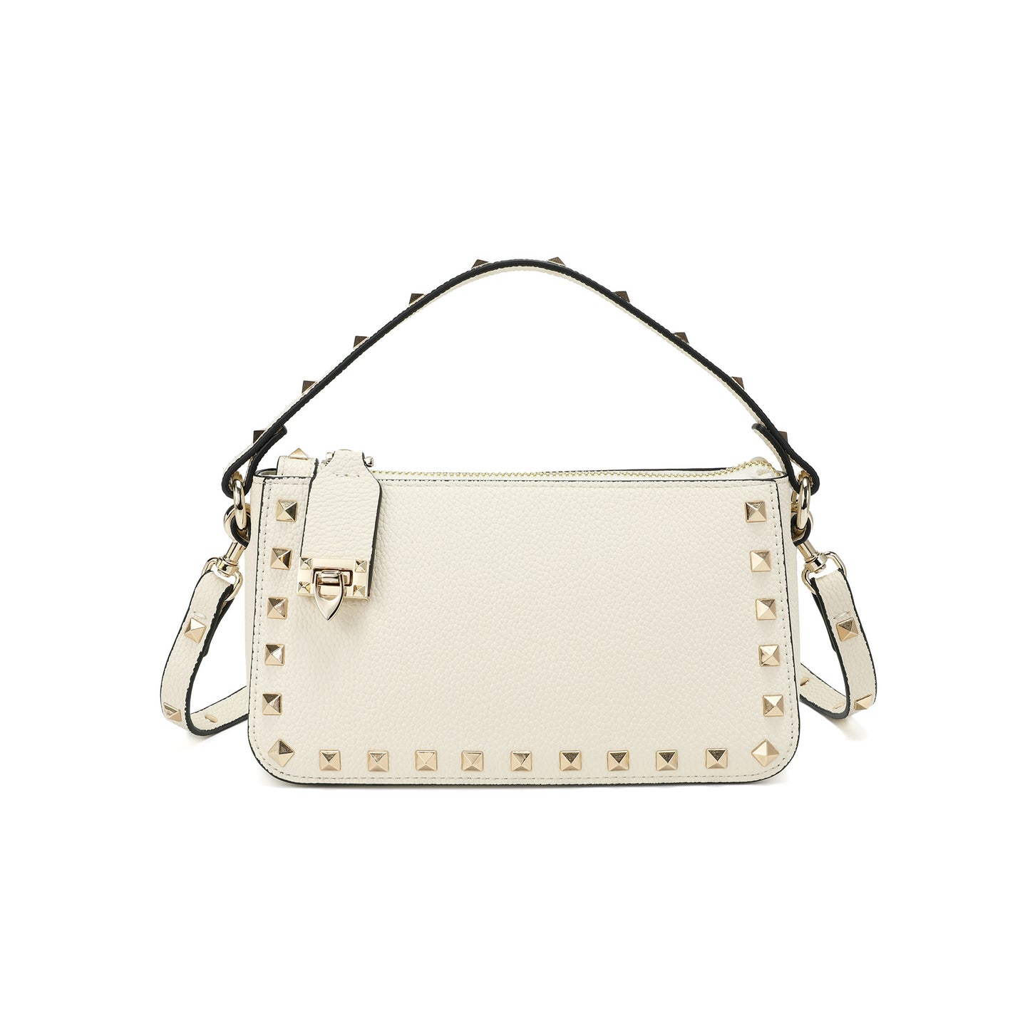 Metallic Studded Convertible Shoulder Bag