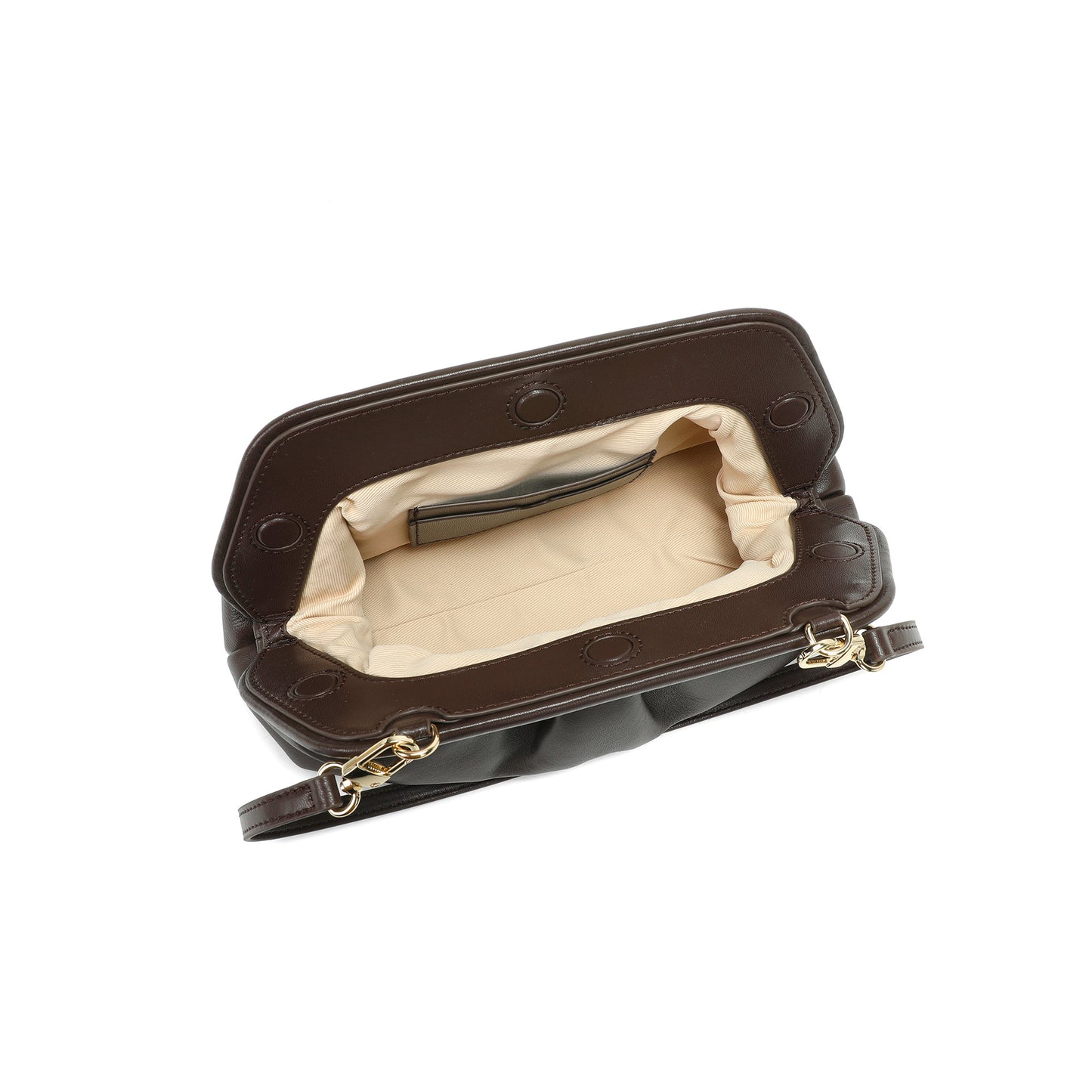 Soft Leather Frame Crossbody Clutch