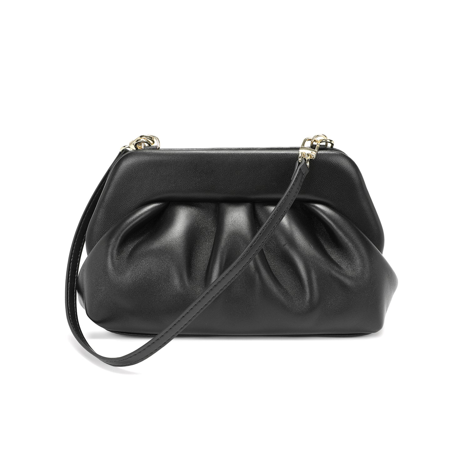 Soft Leather Frame Crossbody Clutch