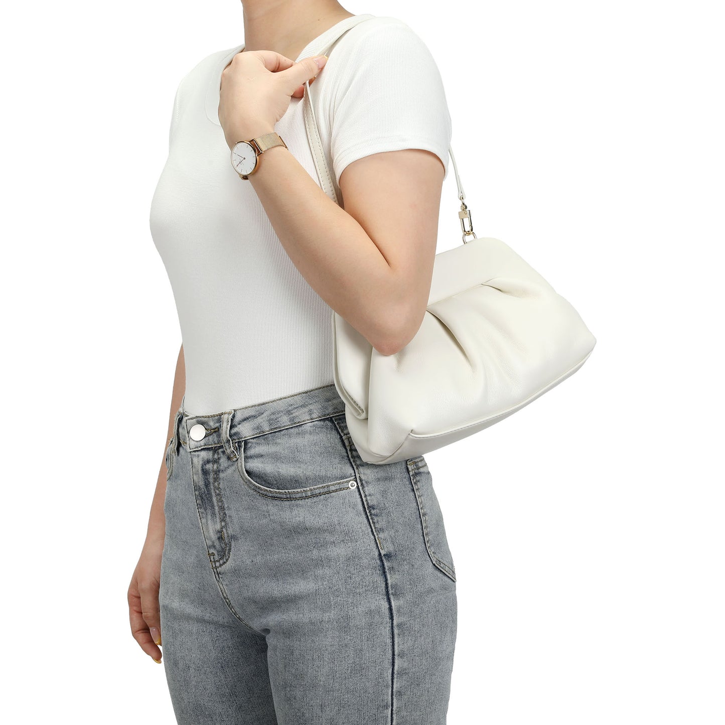 Soft Leather Frame Crossbody Clutch