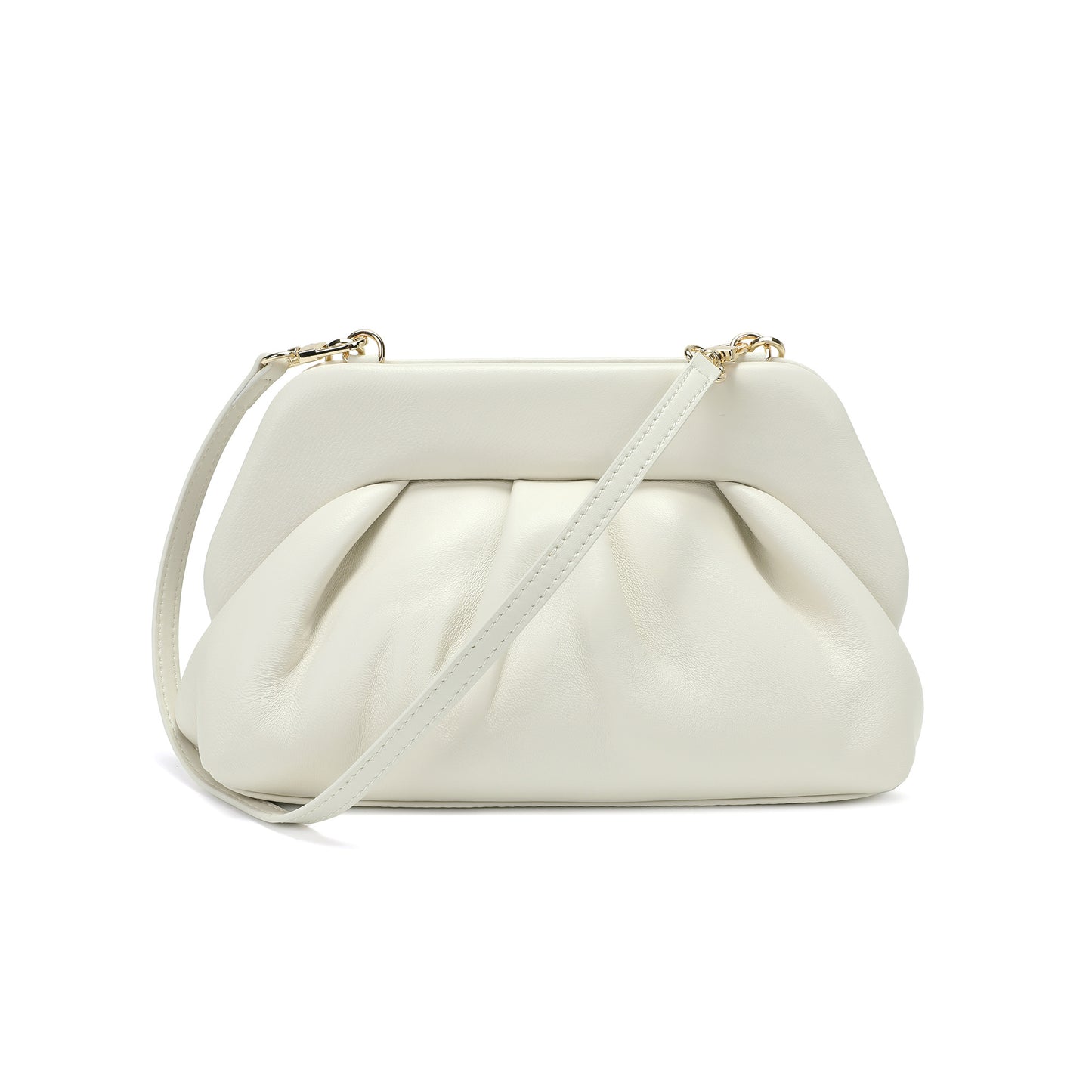 Soft Leather Frame Crossbody Clutch