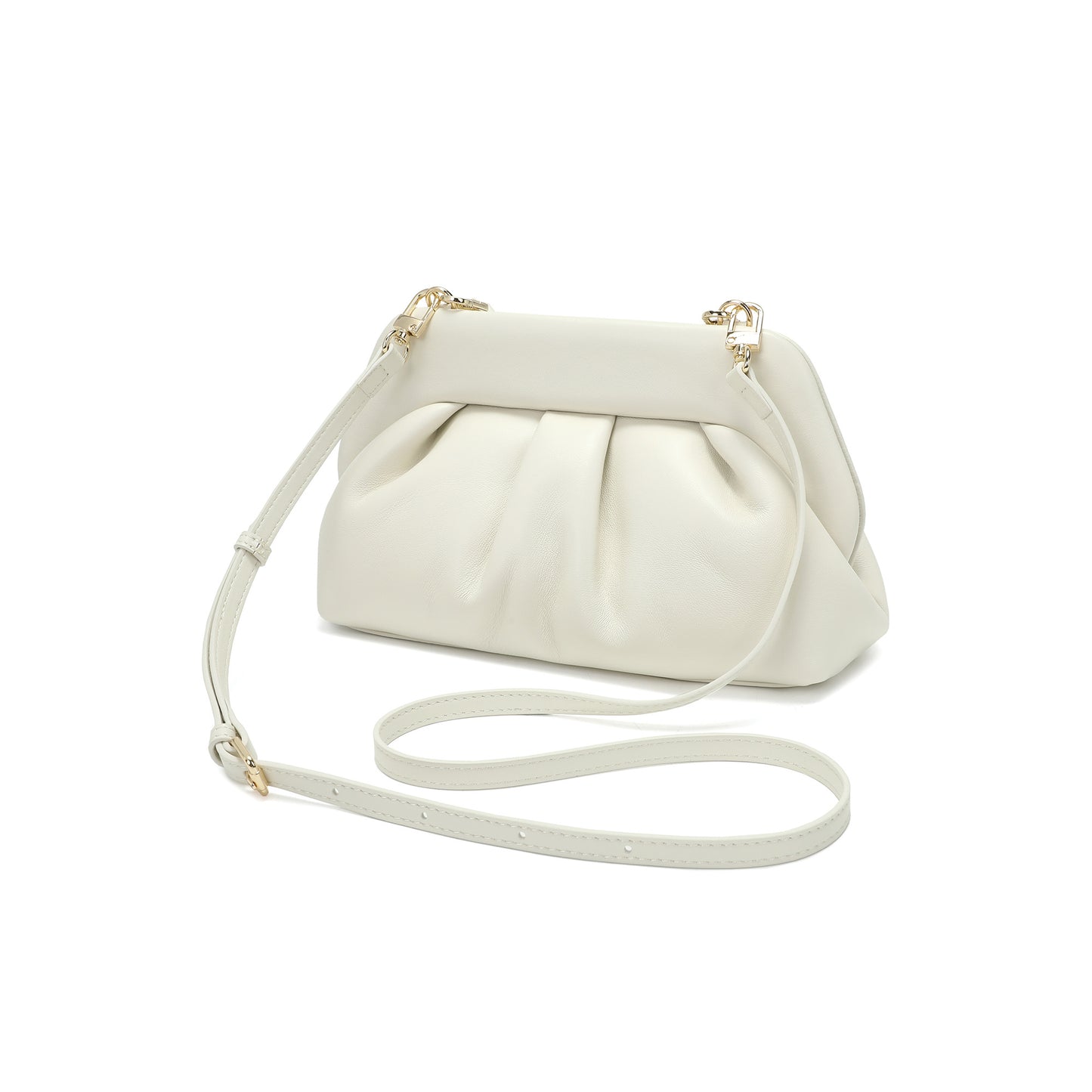 Soft Leather Frame Crossbody Clutch