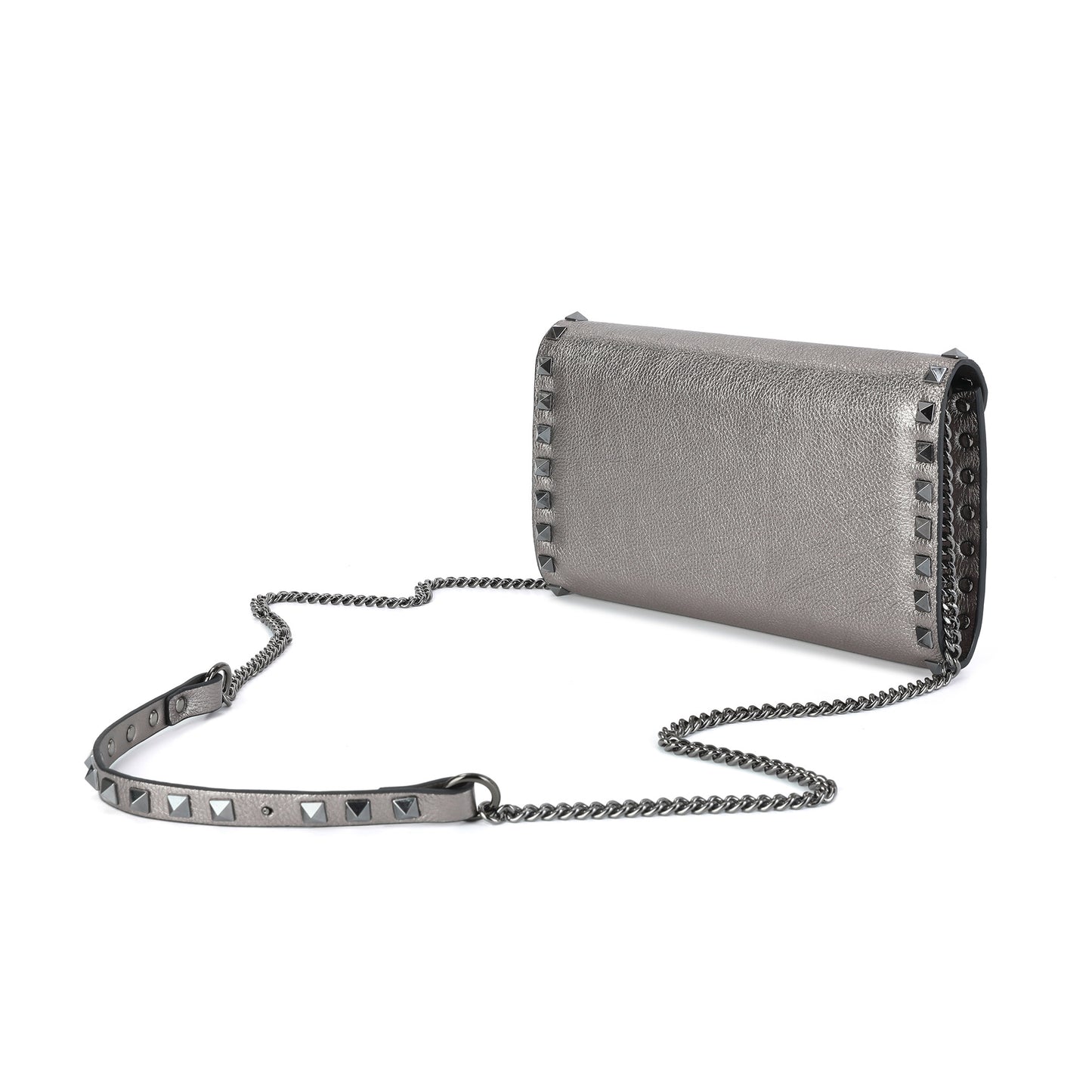 Studded Leather Clutch/Crossbody Bag