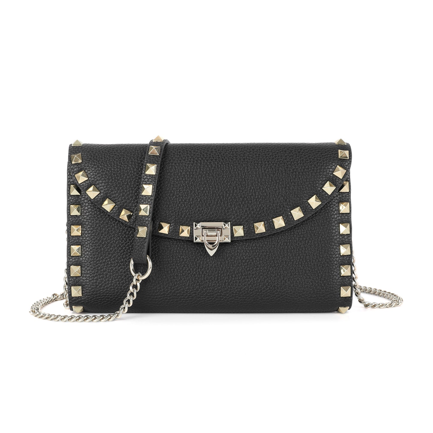 Studded Leather Clutch/Crossbody Bag