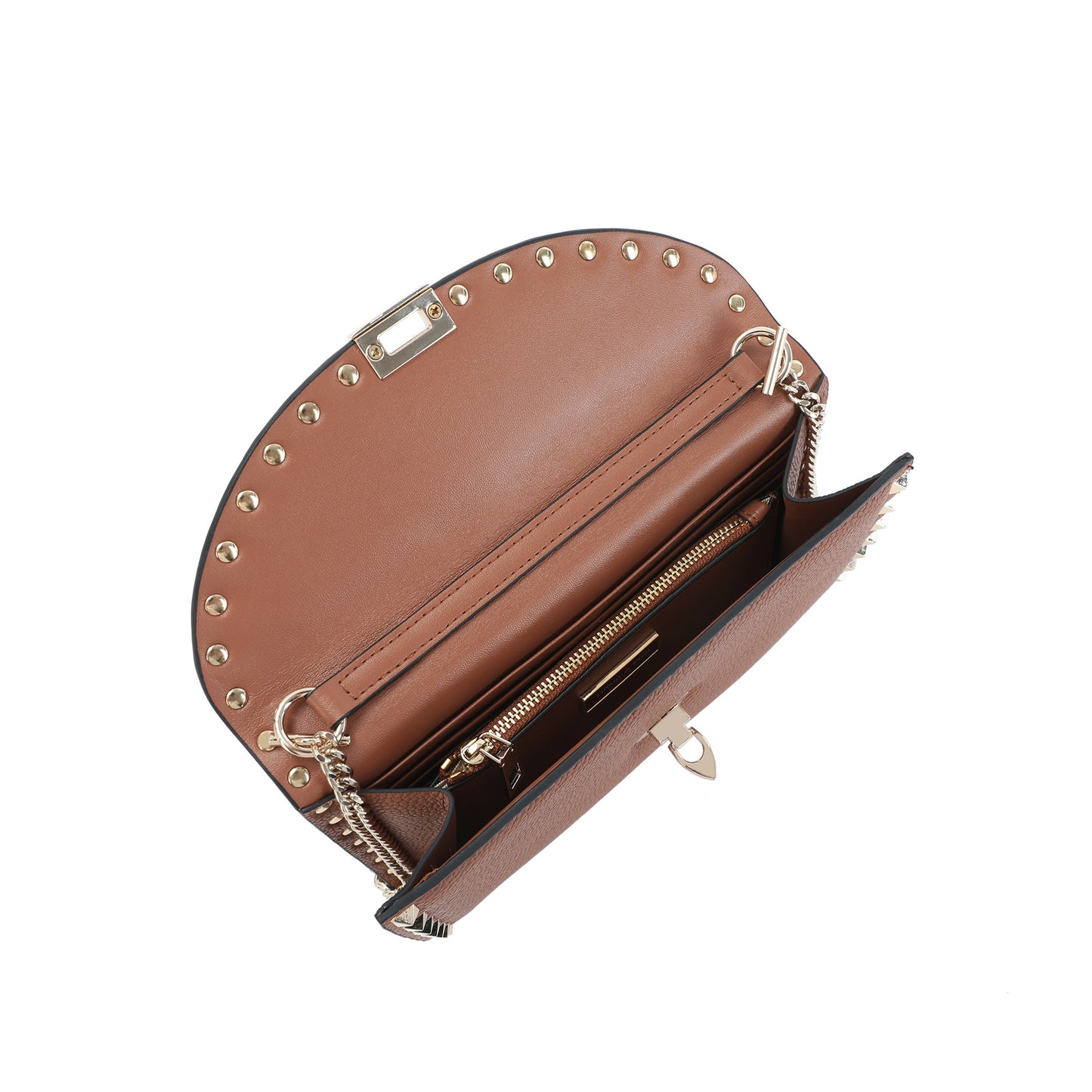 Studded Leather Clutch/Crossbody Bag