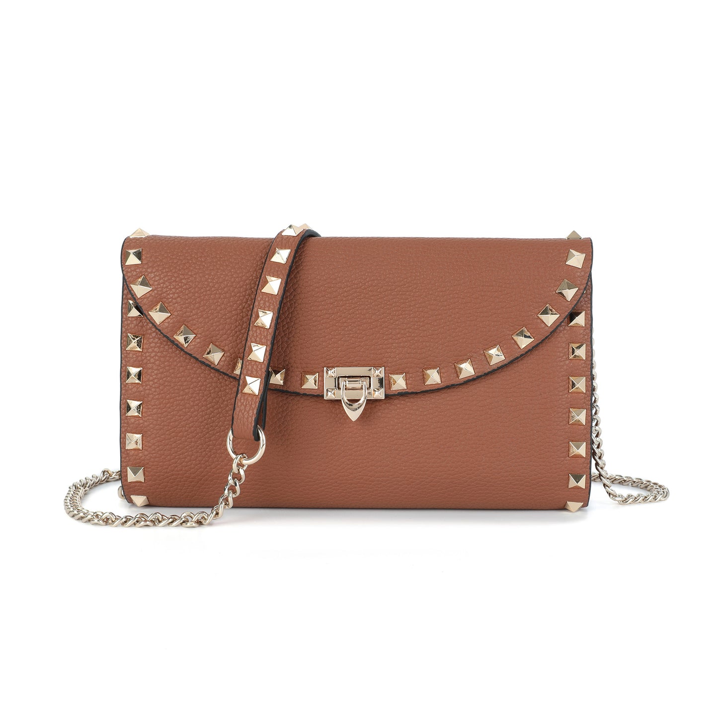 Studded Leather Clutch/Crossbody Bag