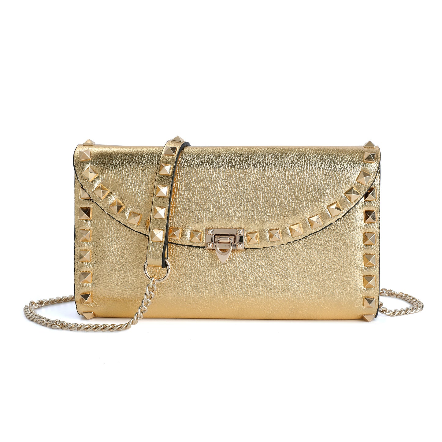 Studded Leather Clutch/Crossbody Bag