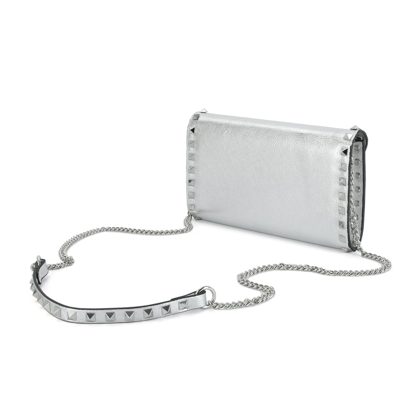 Studded Leather Clutch/Crossbody Bag