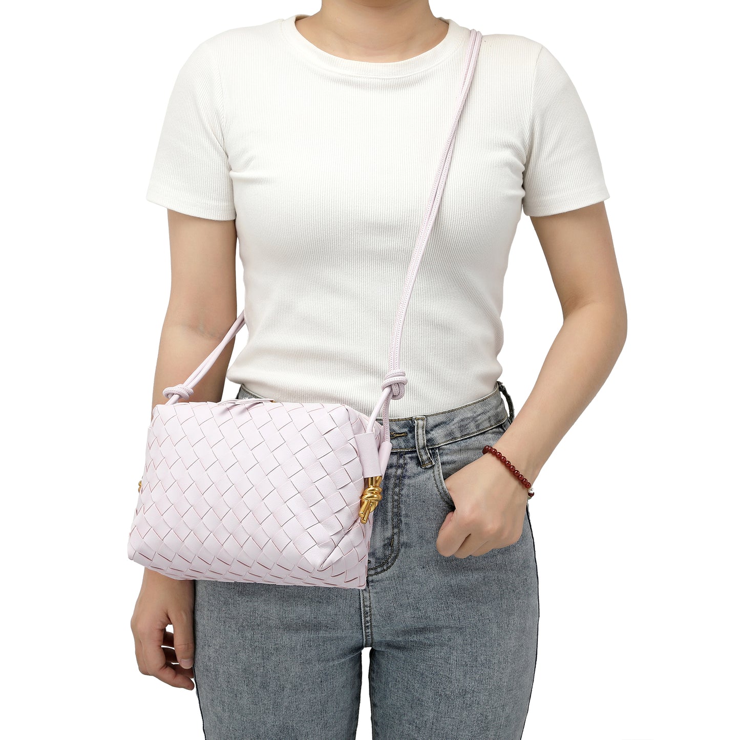 Hand-Woven Leather Crossbody/Shoulder Bag