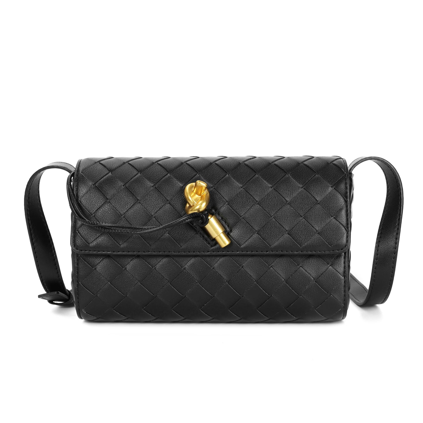 Hand-Woven Leather Clutch/Shoulder Bag