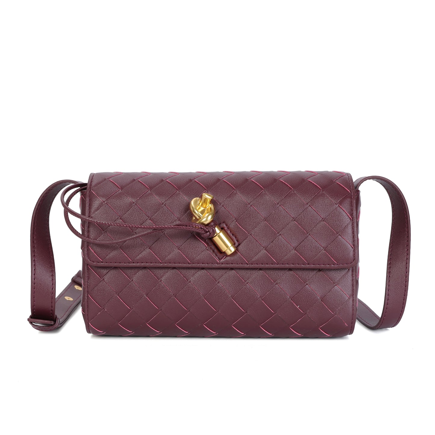 Hand-Woven Leather Clutch/Shoulder Bag