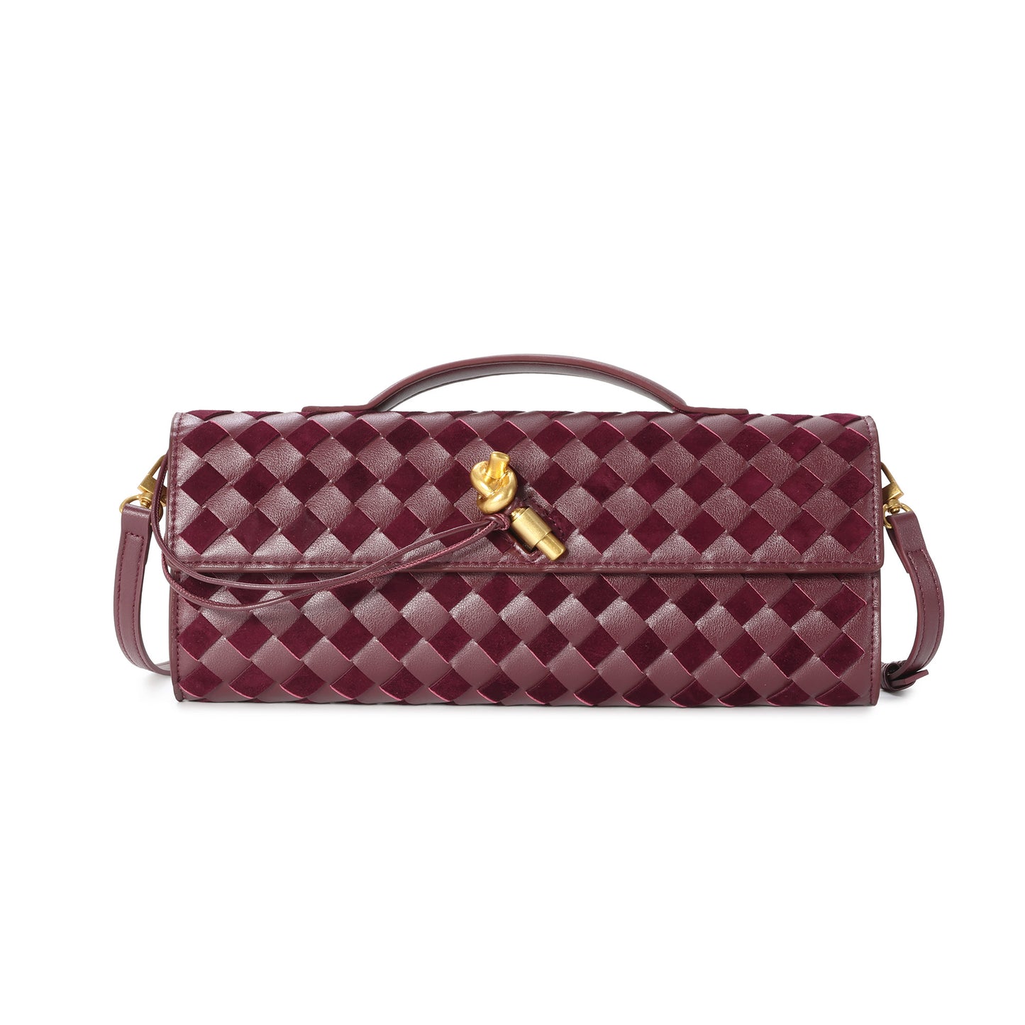 Hand-Woven Long Leather Clutch