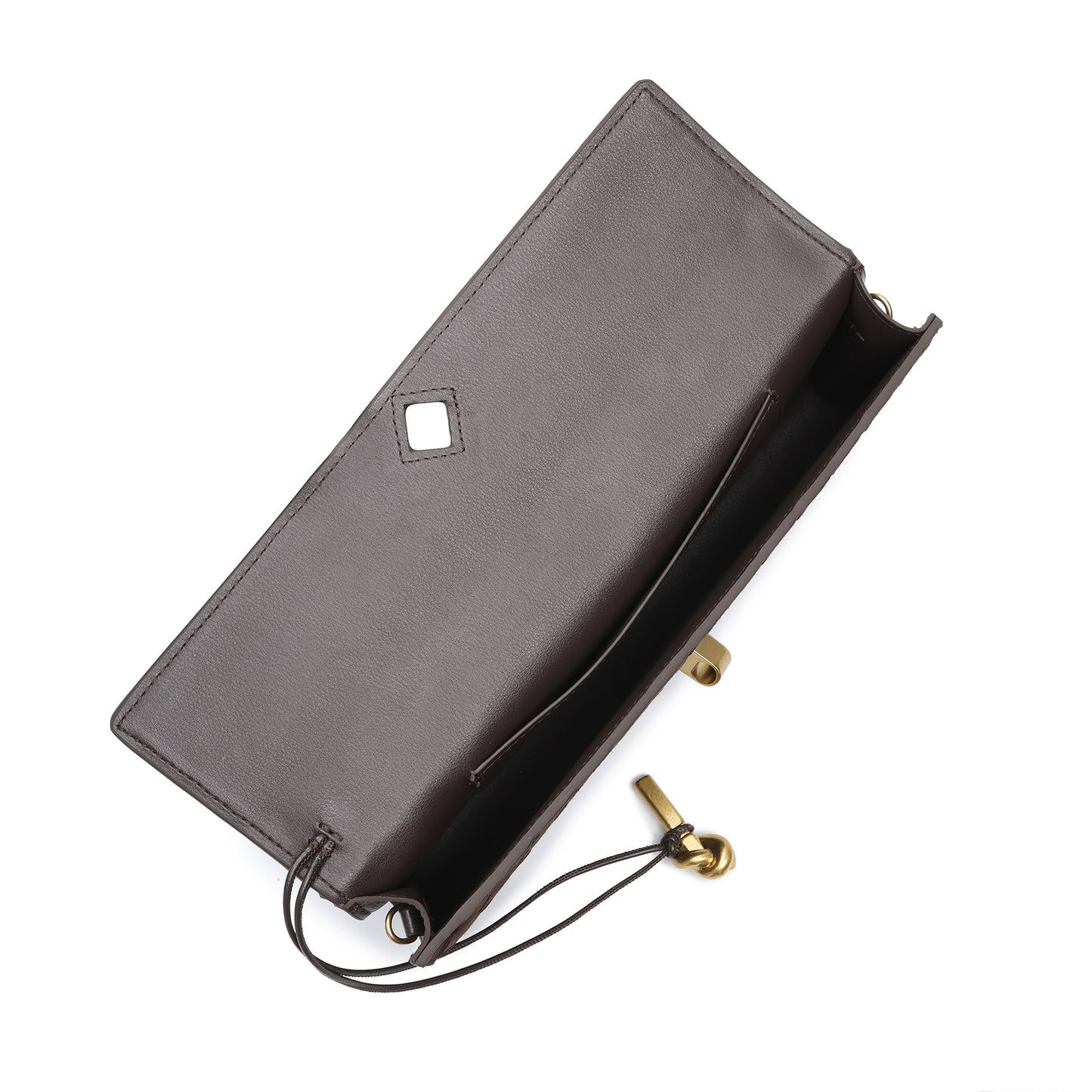 Woven Suede Leather Shoulder Bag with Gold Turn-Lock Accent