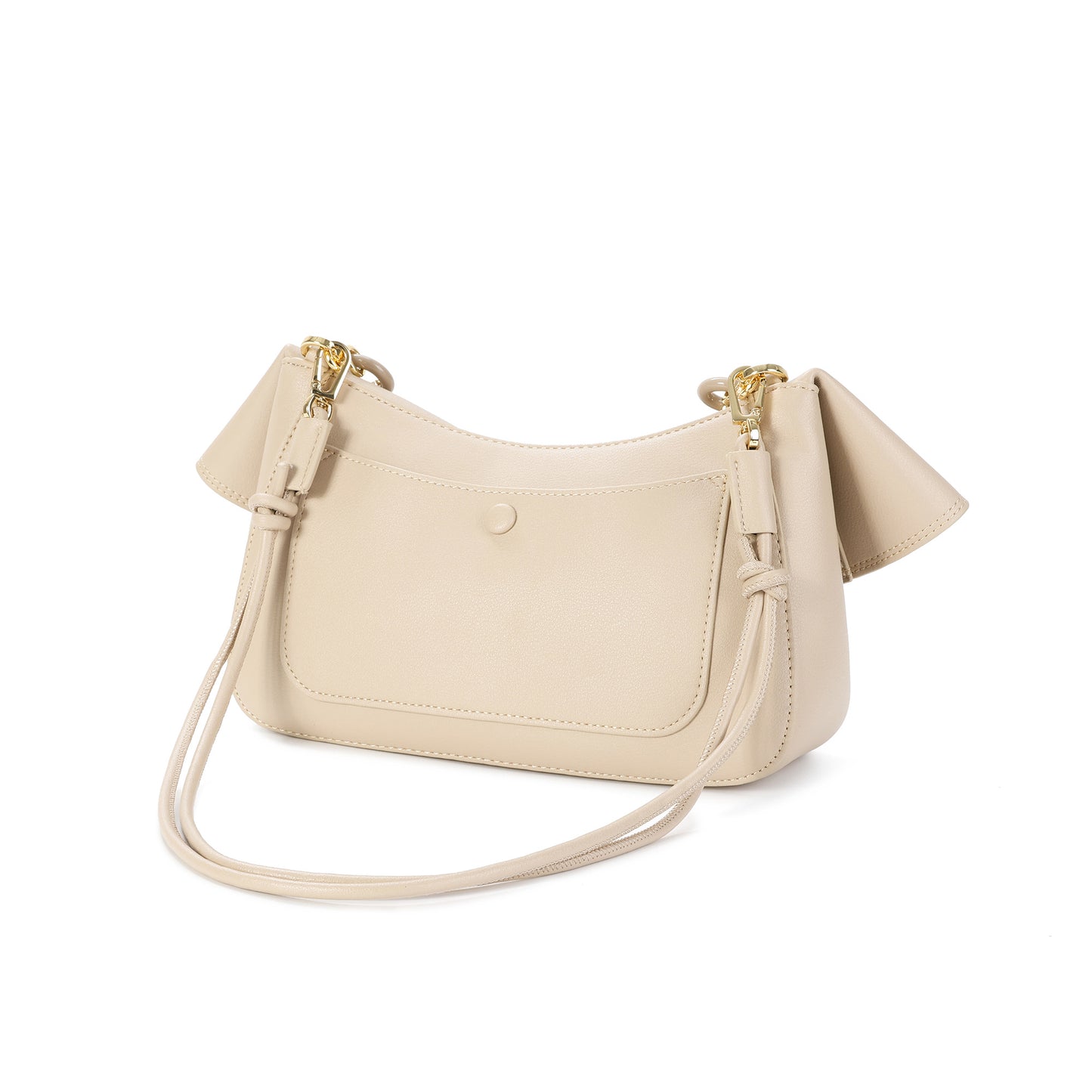 Lambskin Leather Shoulder Bag with Resin Chain Detail
