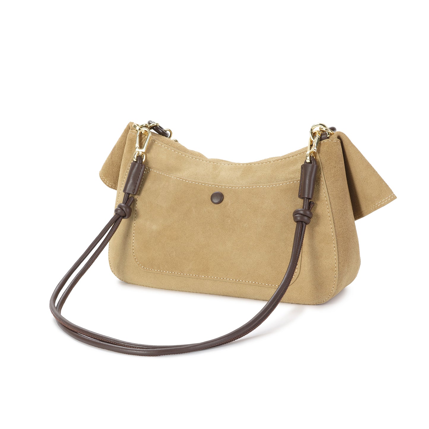 Lambskin Leather Shoulder Bag with Resin Chain Detail