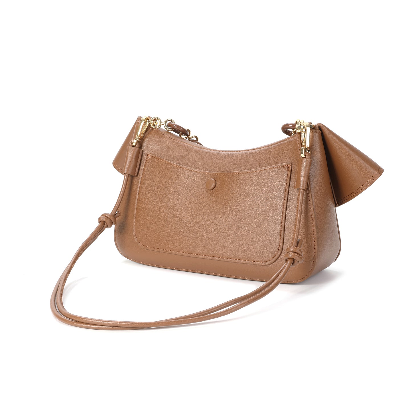 Lambskin Leather Shoulder Bag with Resin Chain Detail