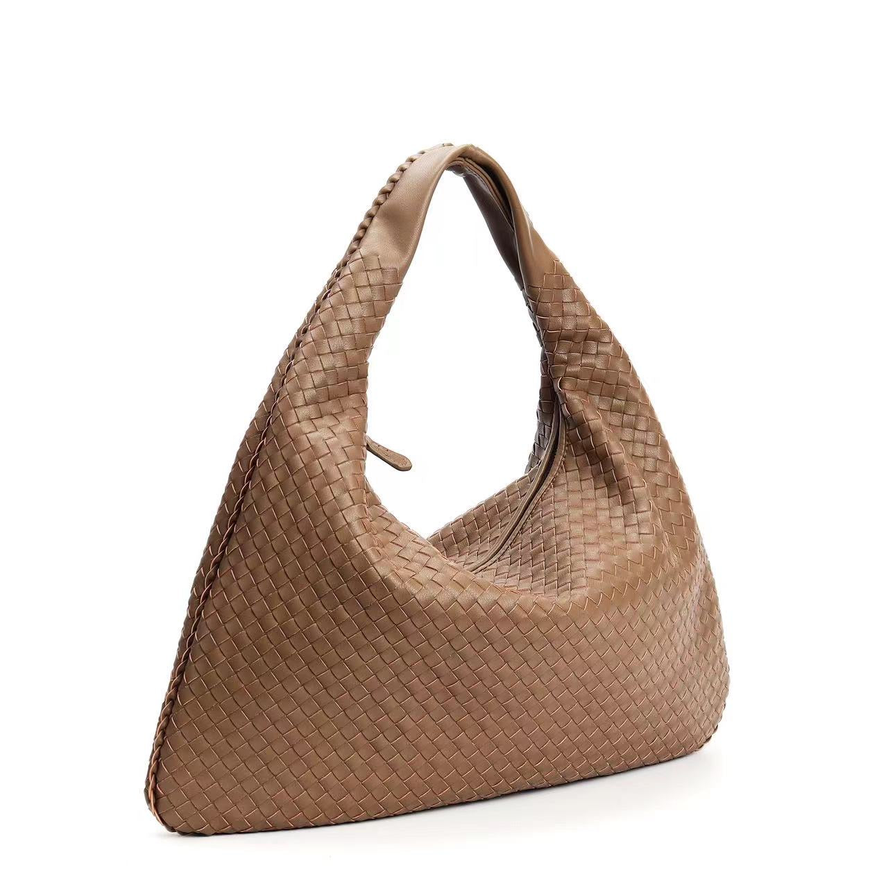 Large Hand-Woven Full-Grain Hobo Bag/Tote