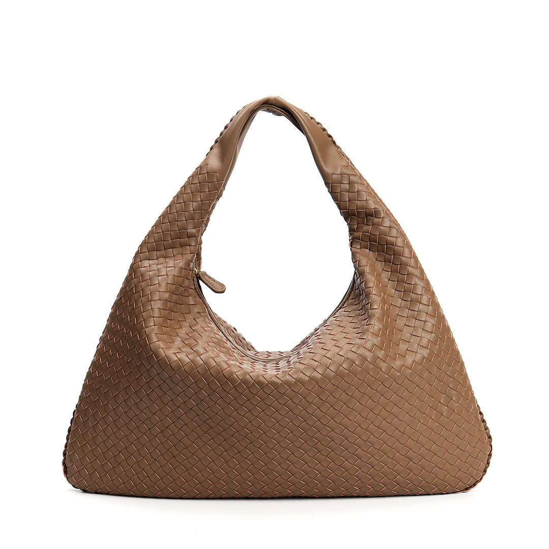 Large Hand-Woven Full-Grain Hobo Bag/Tote