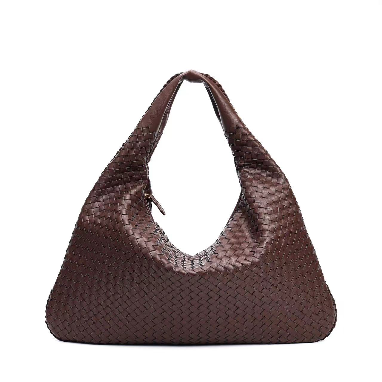 Large Hand-Woven Full-Grain Hobo Bag/Tote