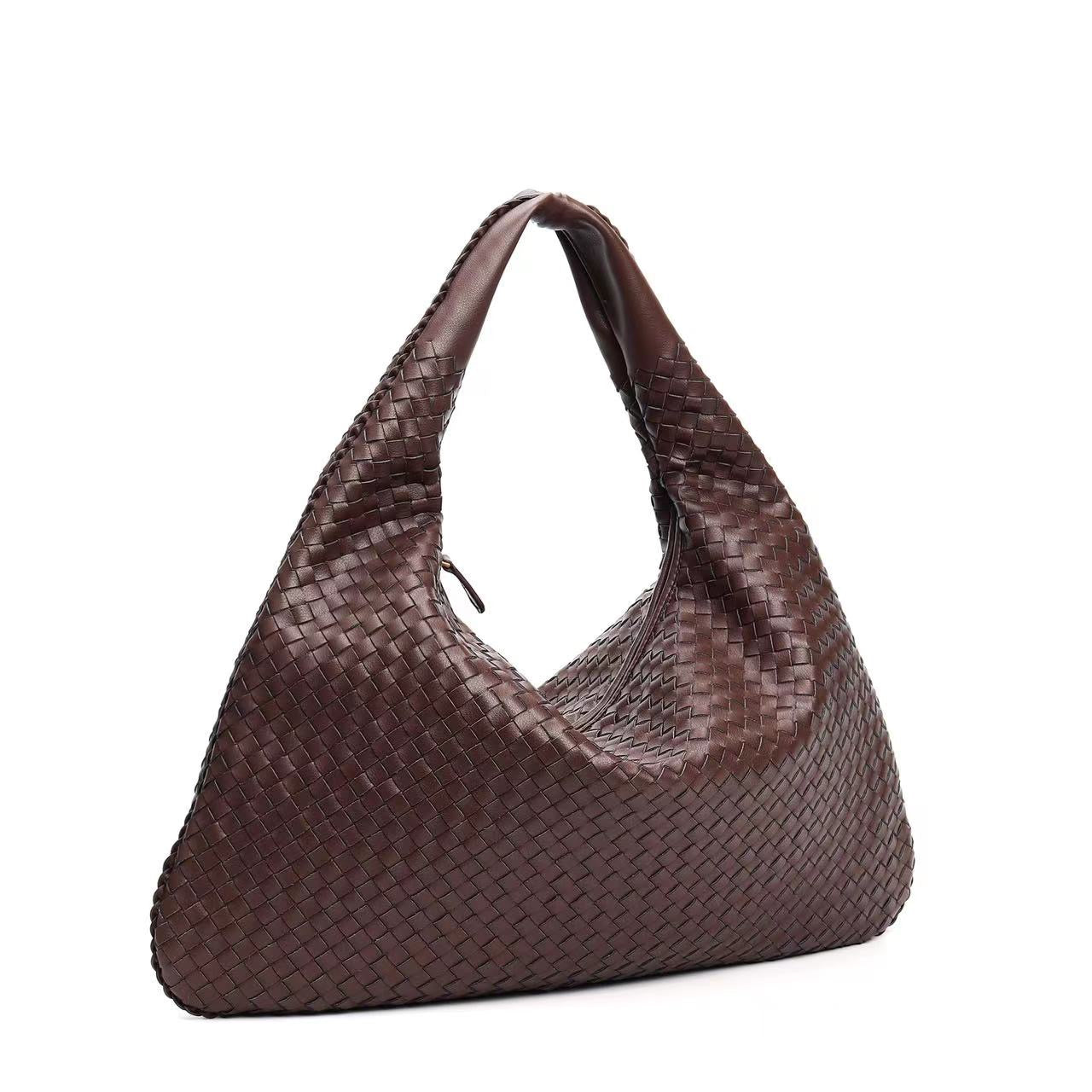 Large Hand-Woven Full-Grain Hobo Bag/Tote